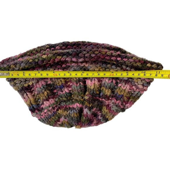 Handmade Knitted Crochet Multicolor Wool Blend Granny Beanie Hat For Adults - Picture 7 of 8